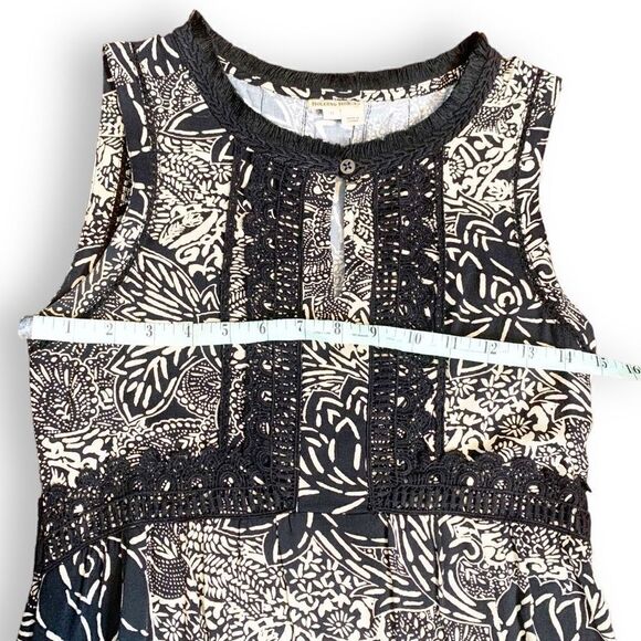 Anthropologie Holding Horses Suraja Black Tan High Low Sleeveless Midi Women’s 0 - Picture 11 of 13